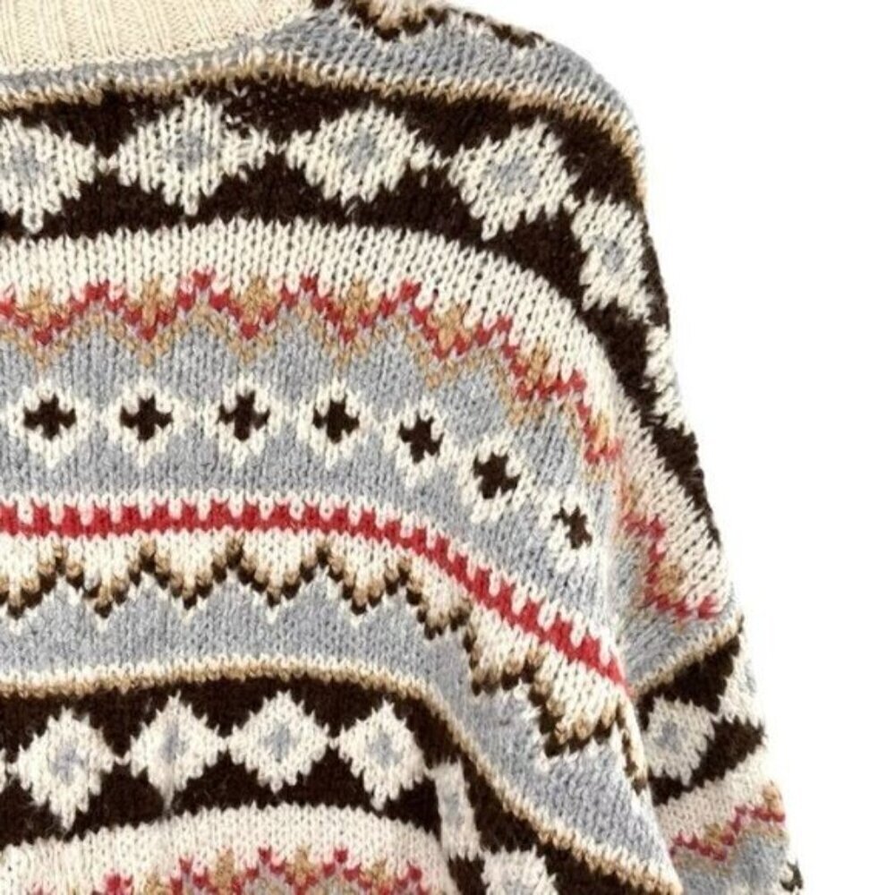 American Eagle Women's Fair Isle Argyle Button Down Cardigan Sweater - Picture 7 of 12